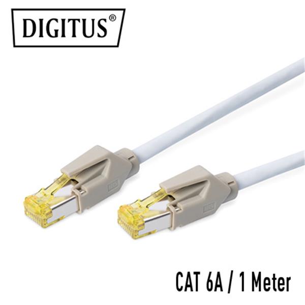 DIGITUS Patch-Kabel 6a 1,0m grau CAT6a, S/FTP, 2xRJ45, LSOH